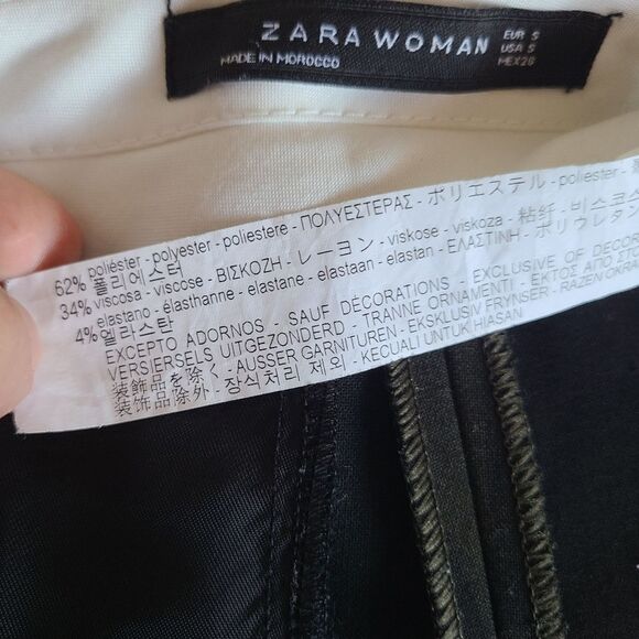 zara woman plaid cropped kick flare pants womens size S - Picture 5 of 5